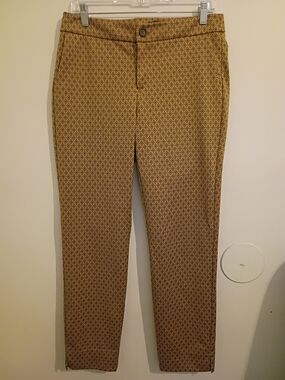 ESQUALO Women's Patterned Mustard Tan Chinos Sz L